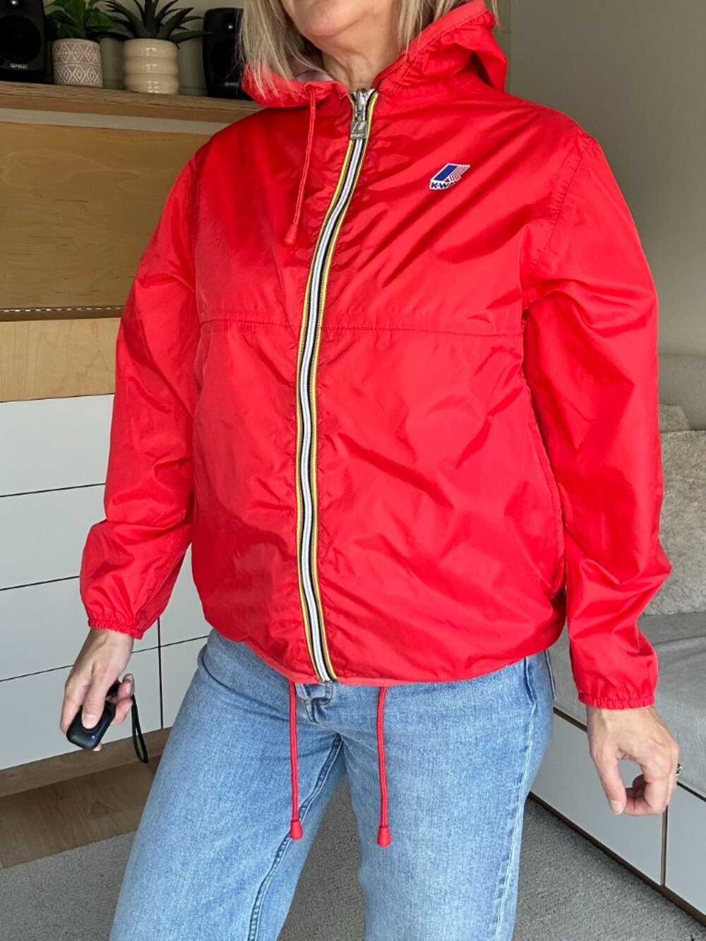 Reverisble Kway Jacket Size XS in Cherry Red